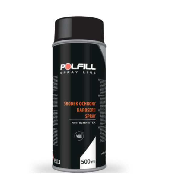 POLFILL / Средство для защиты кузова ANTIGRAVITEX аэрозоль, черный 500ML ( 12 )